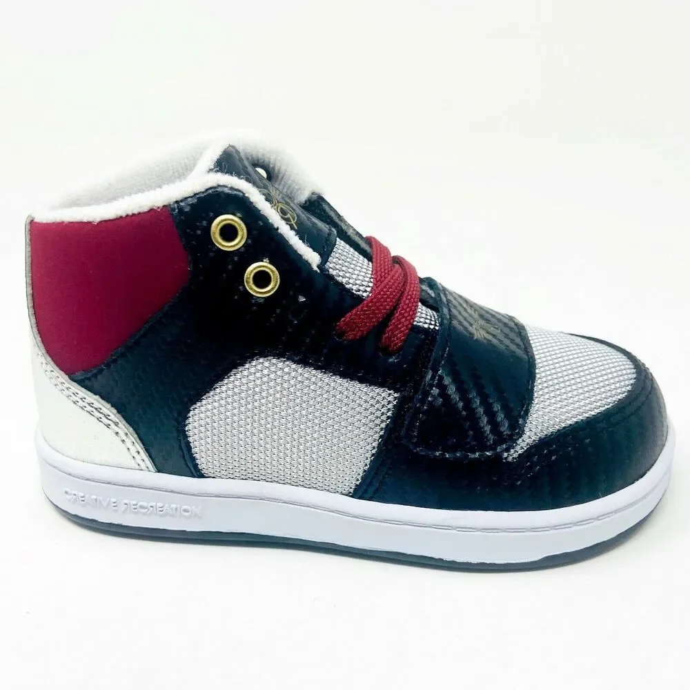Creative Recreation Cesario Silver Black Burgundy Toddler Casual Sneakers